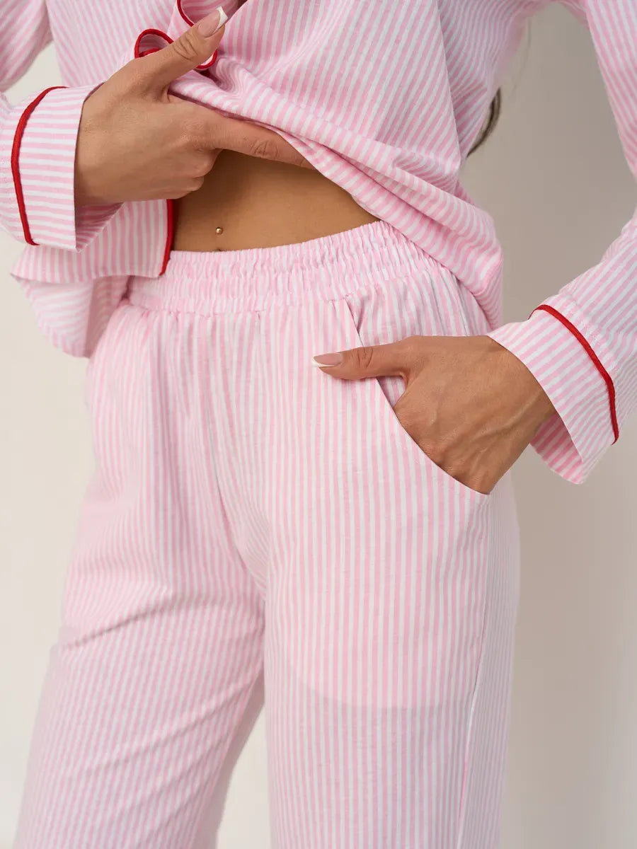 Bella | Cotton Pajama Set | Pink