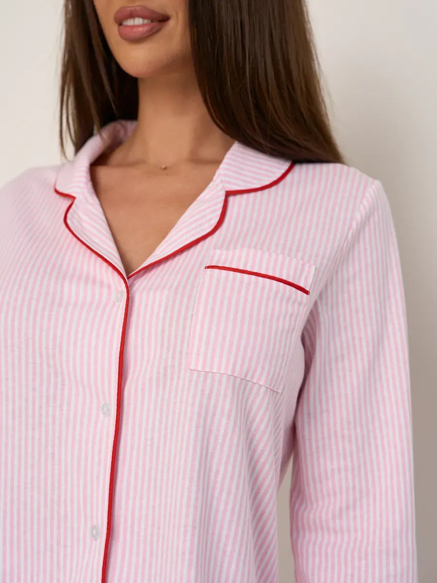 Bella | Cotton Pajama Set | Pink