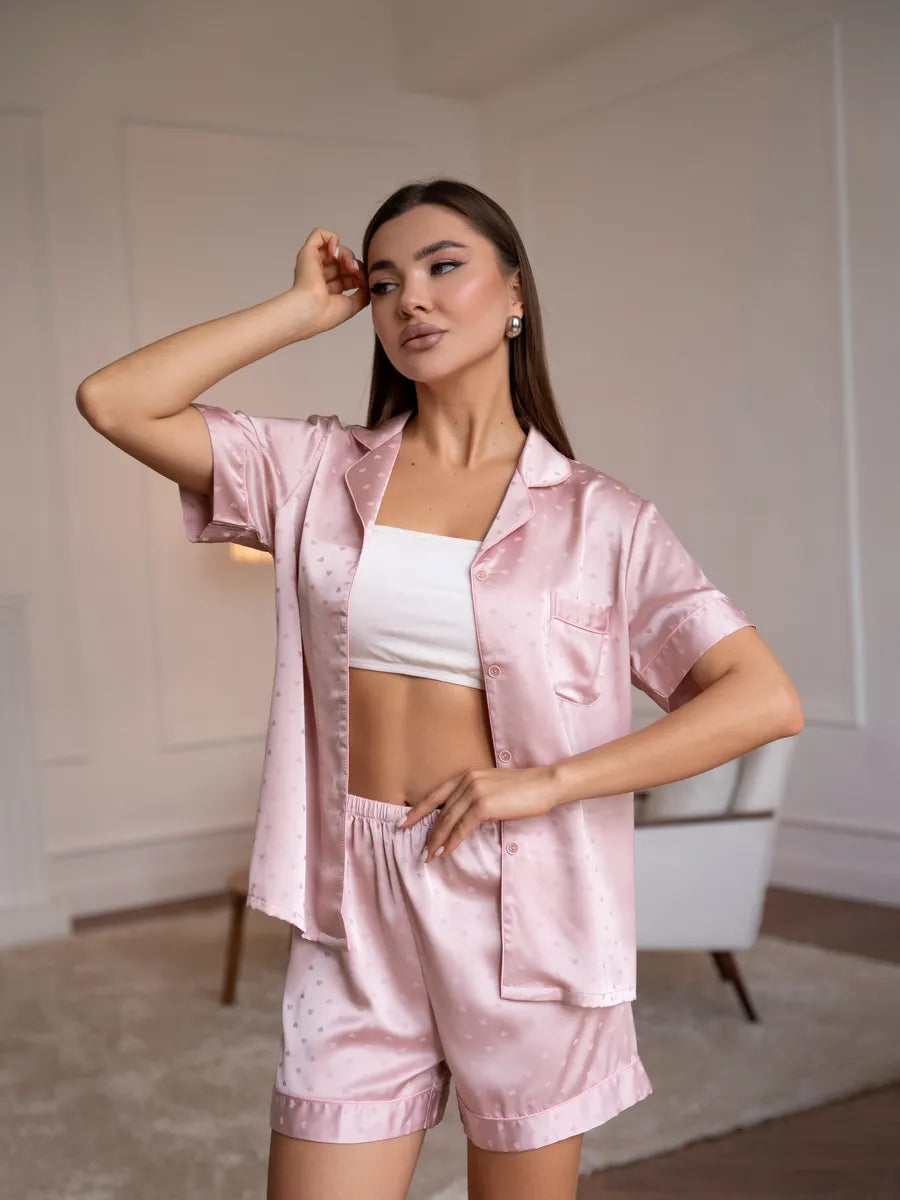 Helene | Satin shorty pajama set