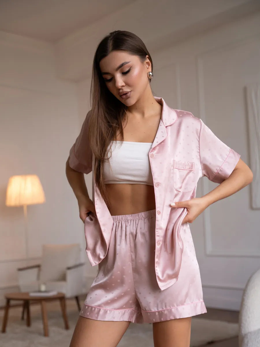 Helene | Satin shorty pajama set