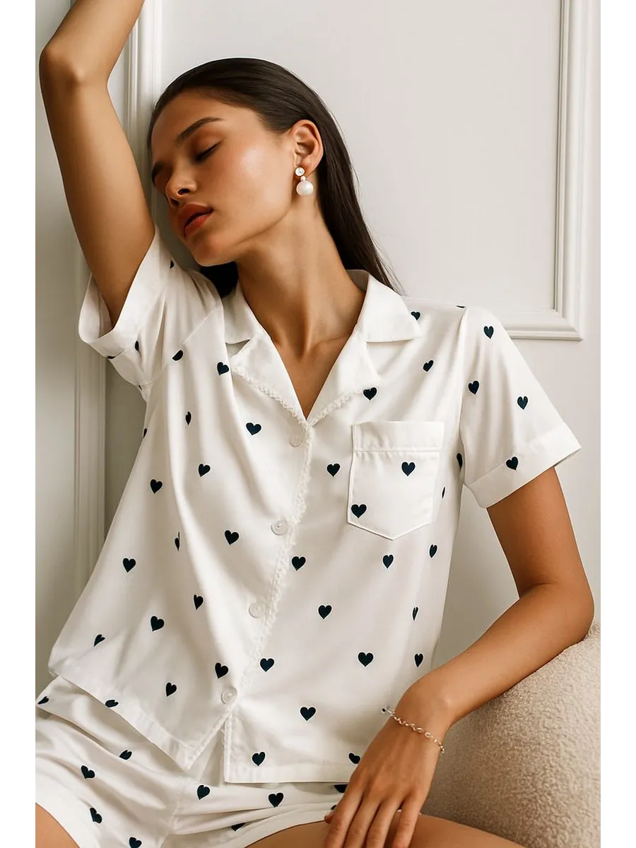 Bianca | Satin shorty pajama set