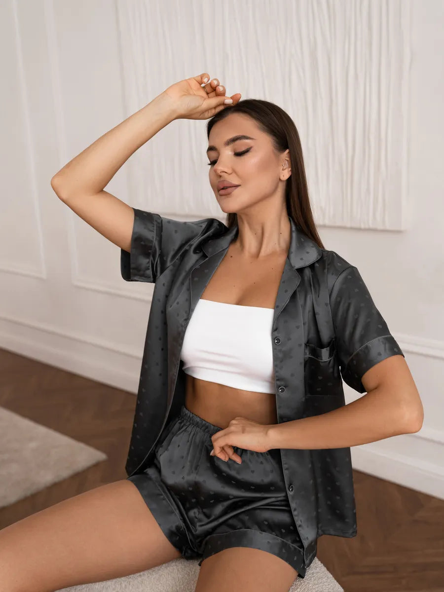 Natalia | Satin shorty pajama set